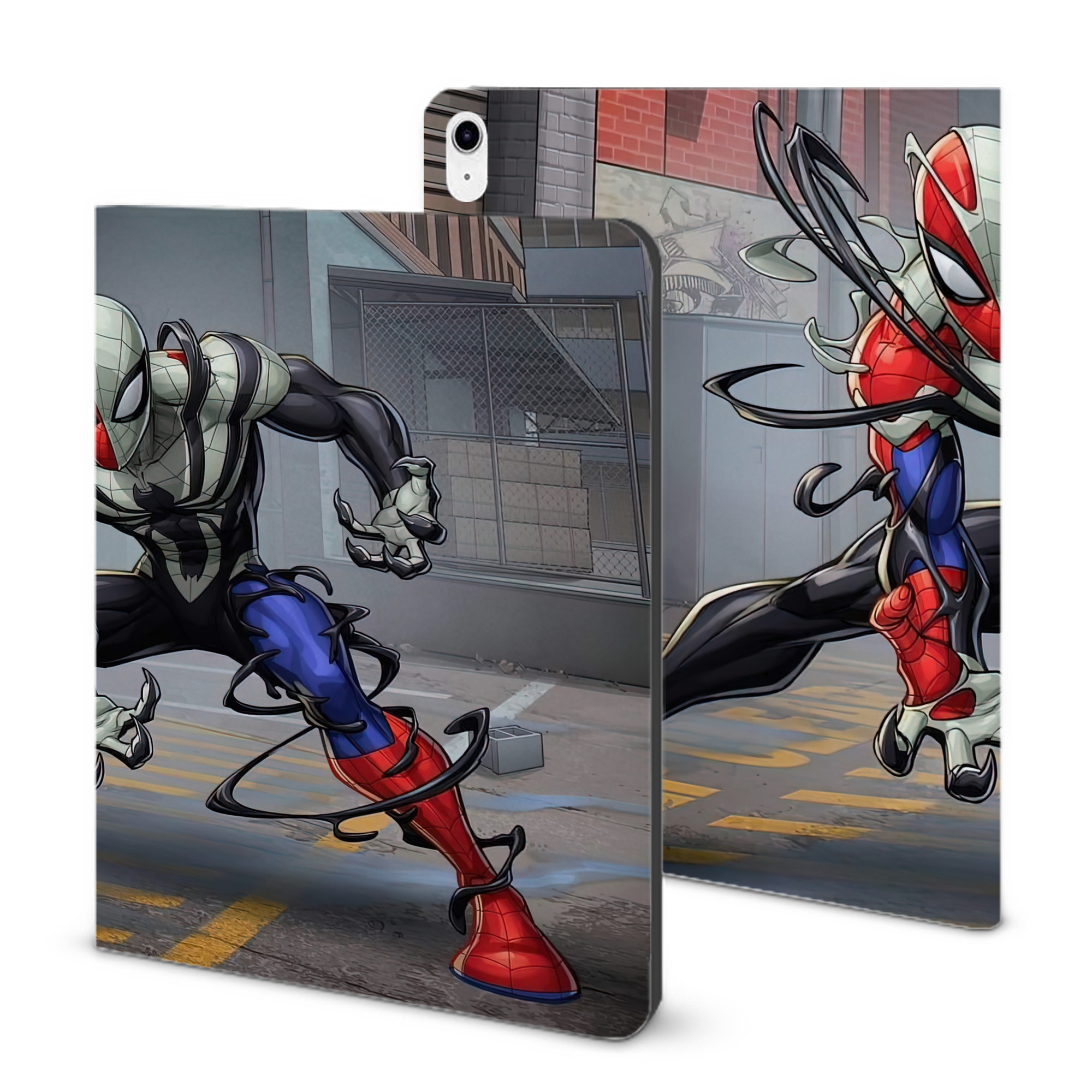 （画像用） Spider Man スパイダーマン IPad ケース ブック型 PUレザー TPU 耐衝撃 軽量 薄型 ペン収納なし 全面保護 IPad 各モデル対応